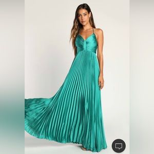 Green pleated gown - new with tags!